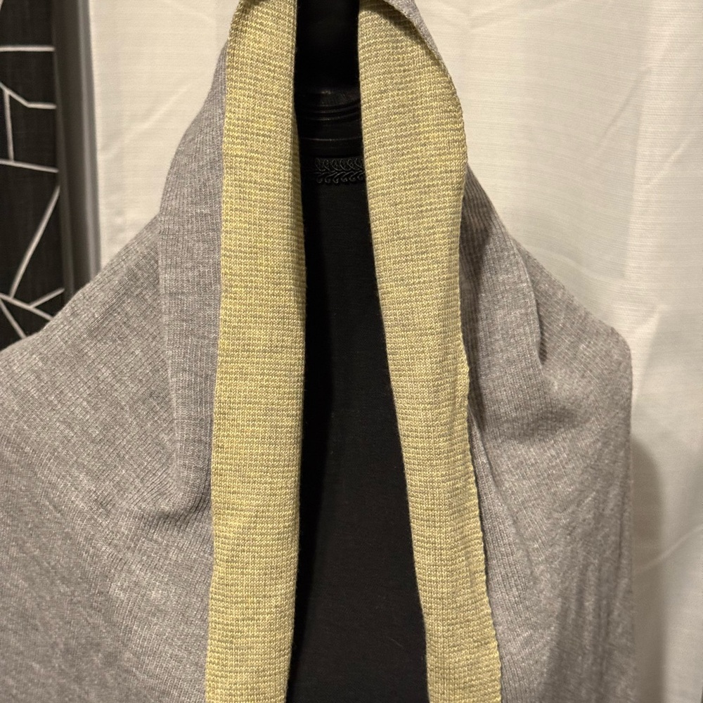 Gray Shawl with Gold Trim